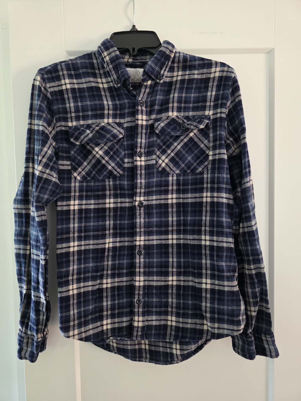 Classic Navy Plaid Flannel Shirt -Boy's